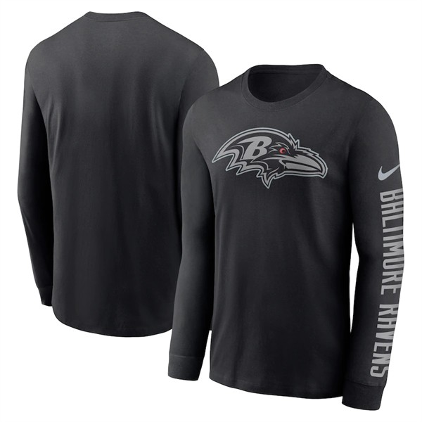 Men's Baltimore Ravens Black Long Sleeve T-Shirt